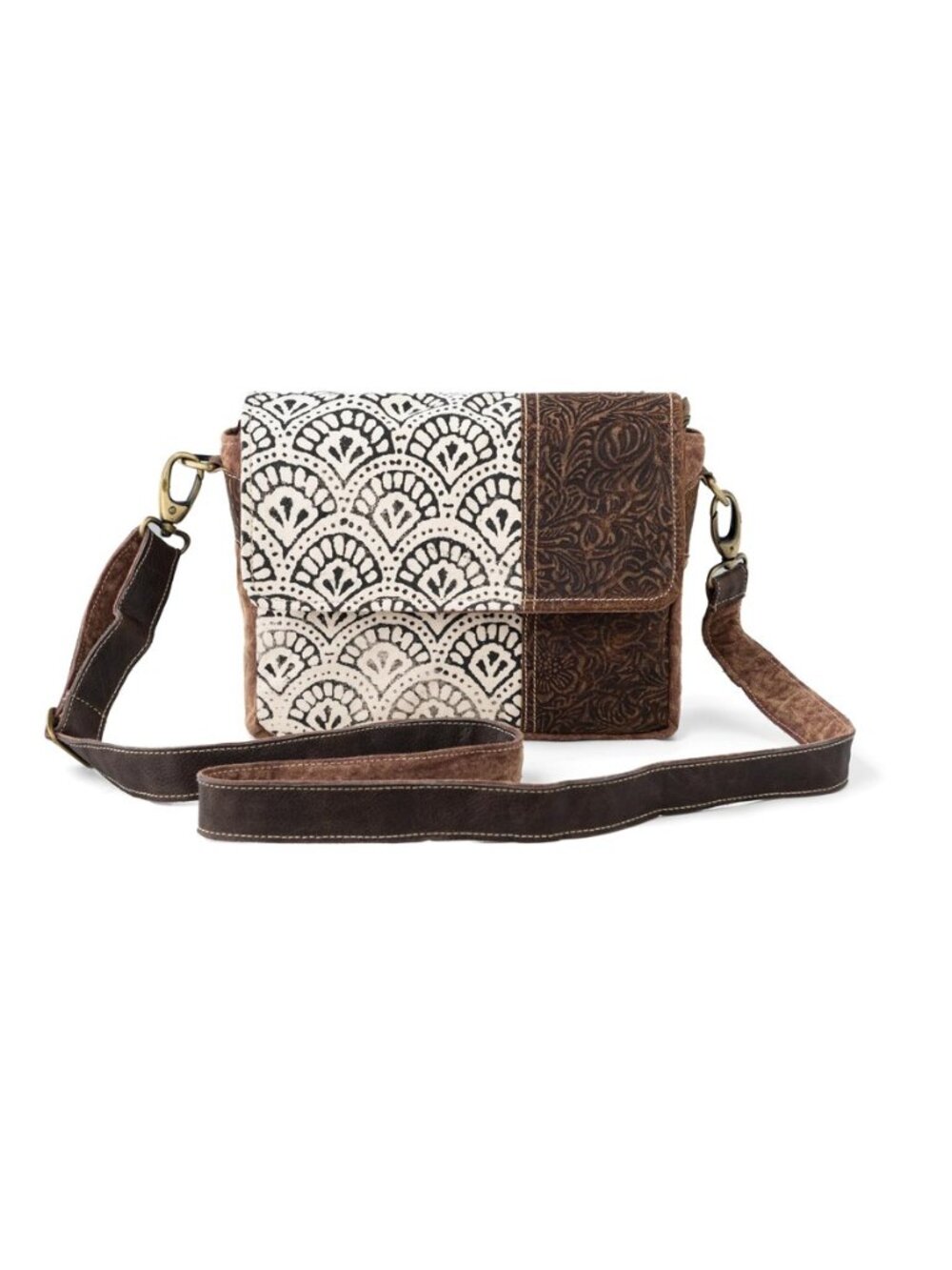 3B Gravita Crossbody Bag | Upcycled Canvas & Leather Shoulder Bag for Women